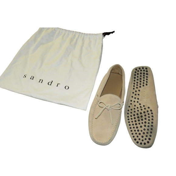 SANDRO PARIS Men's Tan Suede Driving Shoes Moccasins Loafers Size 41